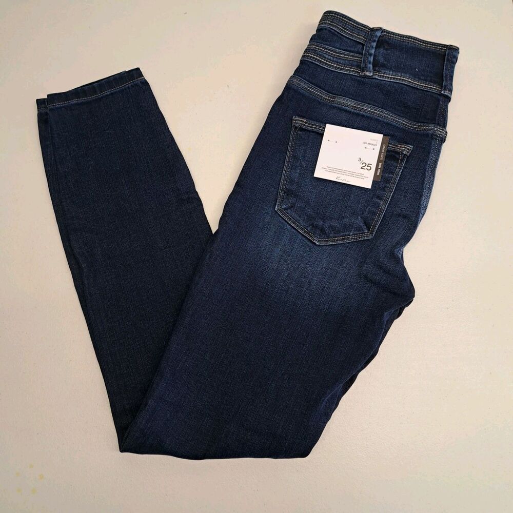 NEW Kancan High Rise Super Skinny Dark Denim Jeans 3/25 - Picture 2 of 8